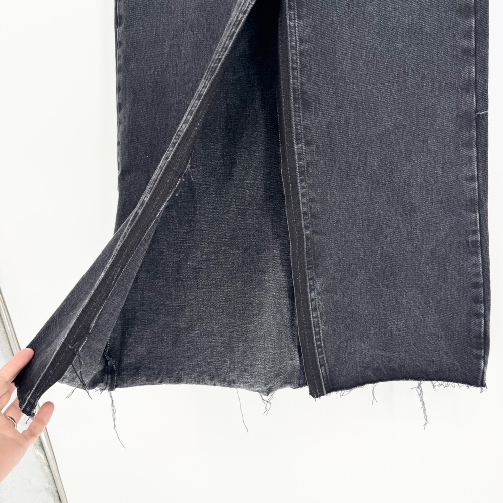 Na-Kd Denim Wide Denim Maxi Skirt Black Front Slit Size 32 (XS) Trendy Minimal - Picture 7 of 12